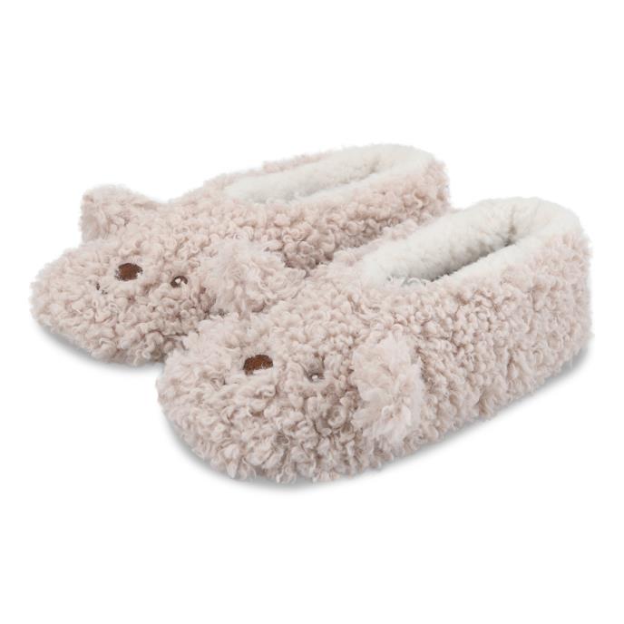 totes toasties® Ladies Novelty Footsies Oat Extra Image 2